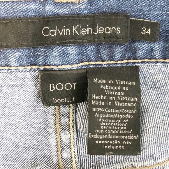 Calvin Klein distressed boot, cut hand painted jeans - Picture 5 of 10